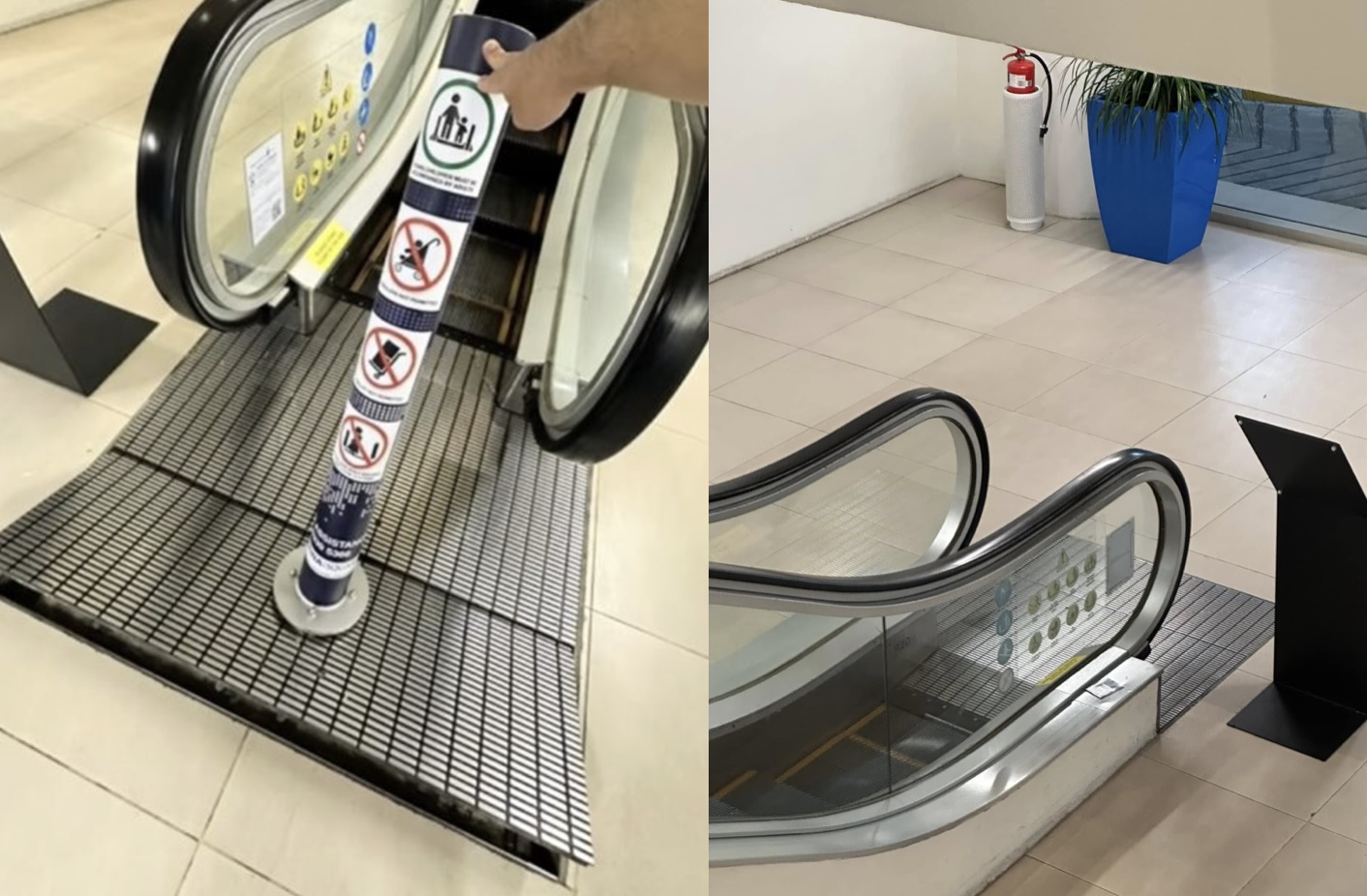 Bollards in front of Marina Square escalators taken away after netizen highlights safety concerns
